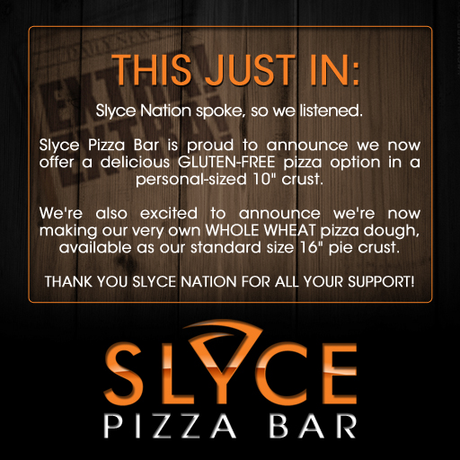 Slyce Pizza Bar Gluten Free Pizza